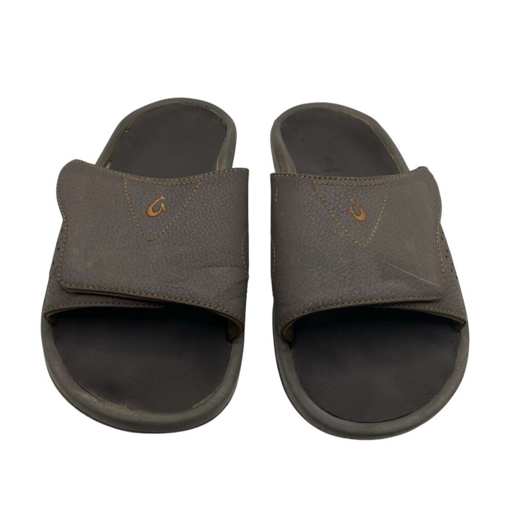 Olukai Mens Nalu Slide Sandals Slip On Shoes Brown Size 12 EUR 45 Beach Outdoors